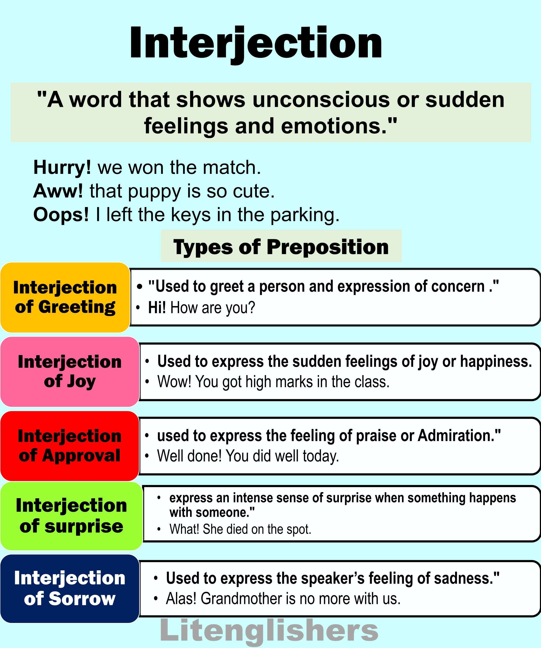 Litenglishers Interjection With Its Types And Examples