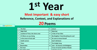 1st Year English Poems