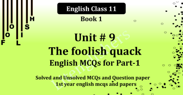 1st year english mcqs and papers