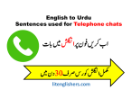 Sentences used for Telephone chats