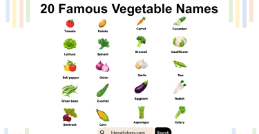 List of Famous Vegetable Names in English with Images