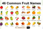 46 Common Fruit Names in English with Images