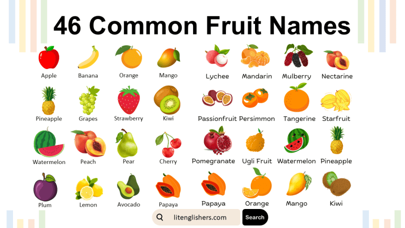 46 Common Fruit Names in English with Images