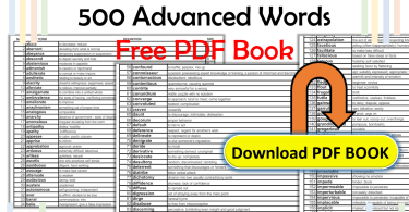 ADVANCED VOCABULARY LIST - 500 WORDS PDF