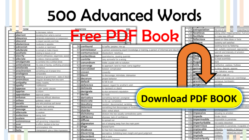 ADVANCED VOCABULARY LIST - 500 WORDS PDF