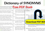 Dictionary of SYNONYMS Free PDF Book