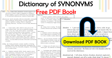 Dictionary of SYNONYMS Free PDF Book