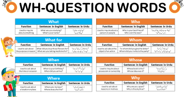 WH-Question Words Usage and Examples in Urdu/Hindi