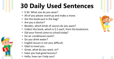 30 Common English Sentences Used in Daily Life