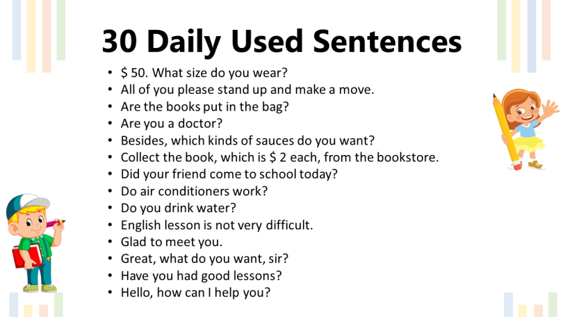 30 Common English Sentences Used in Daily Life