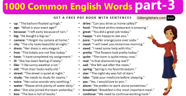 1000 Common English Words Part-3