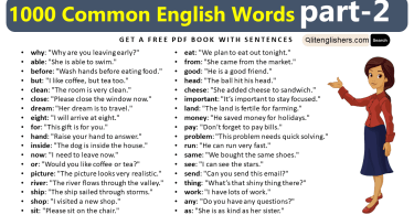 1000 Common English Words Part-2