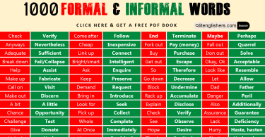 1000 Formal and Informal Words with PDF