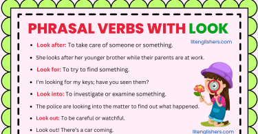 Phrasal Verbs With Look in English with Meanings and Examples