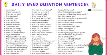 150+ Daily Used Question Sentences