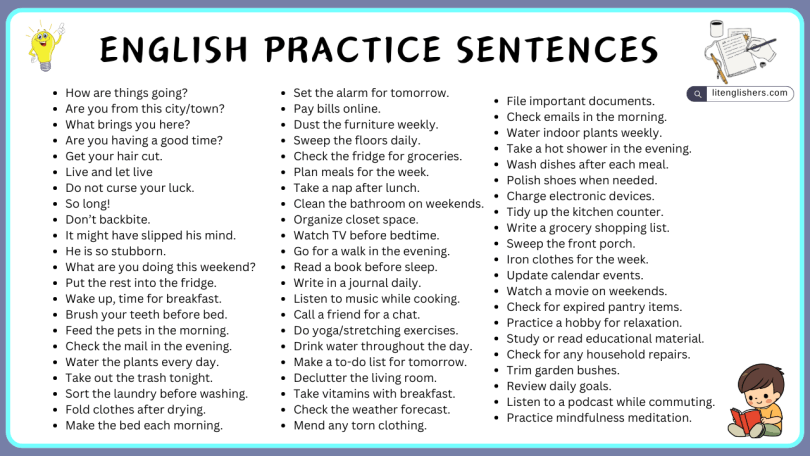 160 English Speaking Practice Sentences