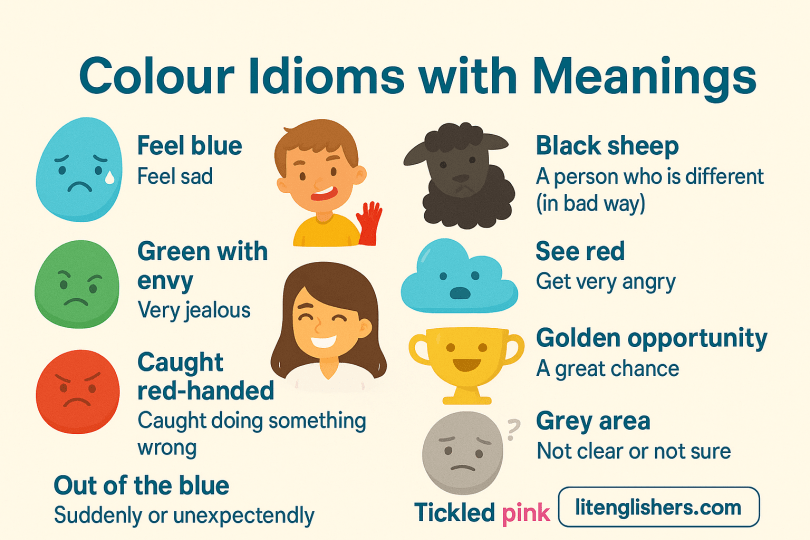 Colour Idioms – Meanings and Easy Examples