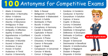 Antonyms for Competitive Exams with Pictures