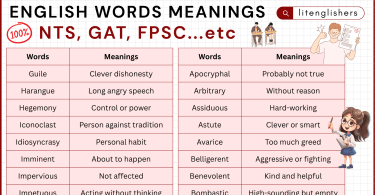 Hardest English Words Meanings for Competitive Exams